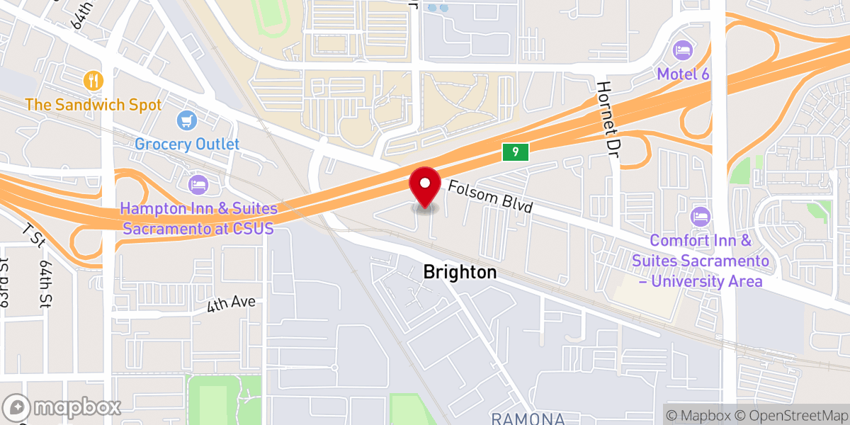Map showing location of House of Fire Church Sacramento