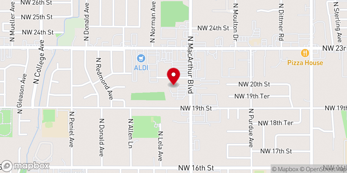 Map showing location of Forest Hill Christian Church