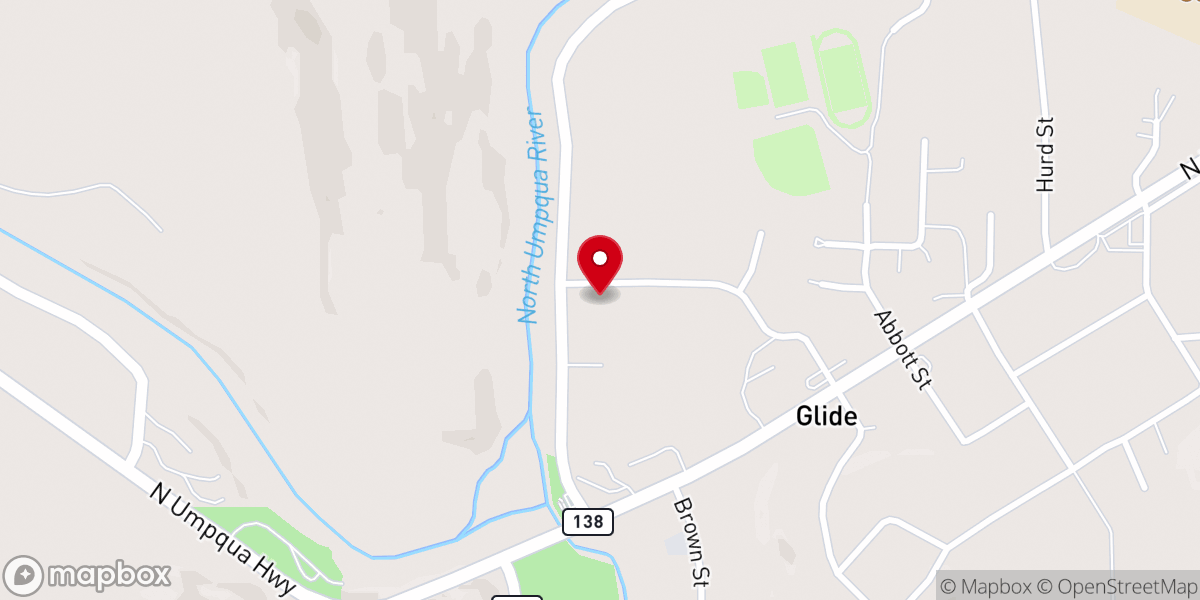 Map showing location of Glide Baptist Church