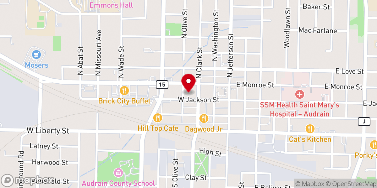 Map showing location of First Christian Church
