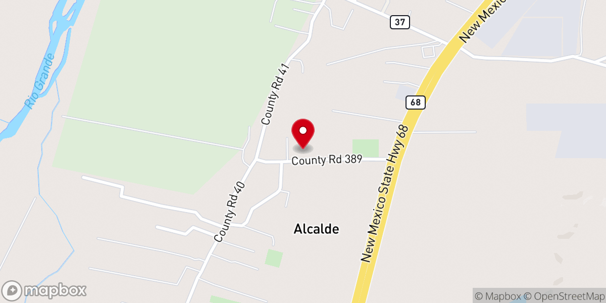 Map showing location of Alcalde United Methodist Church