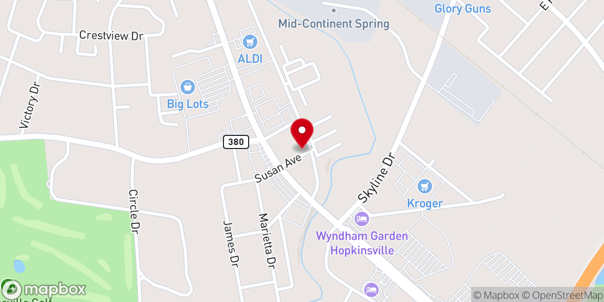 Map showing location of Crossroads Christian Fellowship