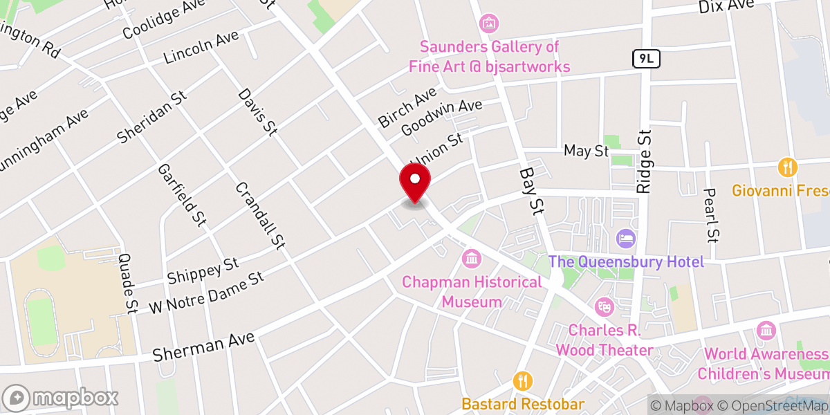 Map showing location of First Church of Granville