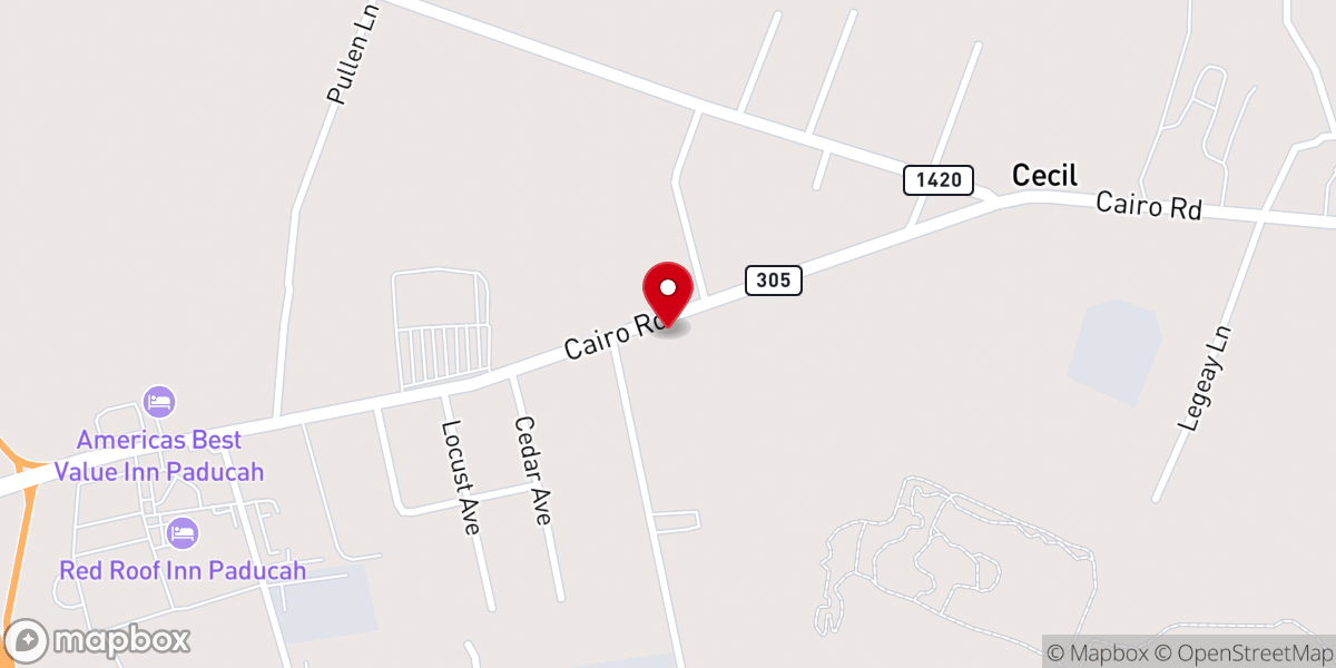 Map showing location of White Oak Missionary Baptist