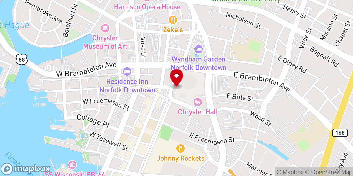 Map showing location of Living Word Christian Center