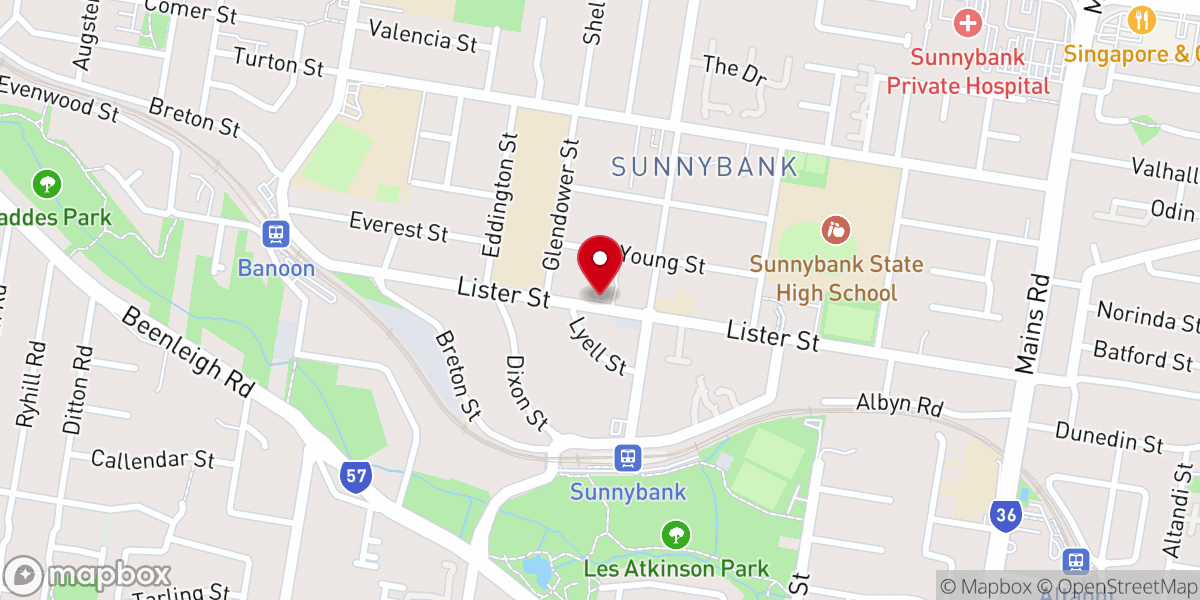 Map showing location of St Barnabas Anglican Church Sunnybank