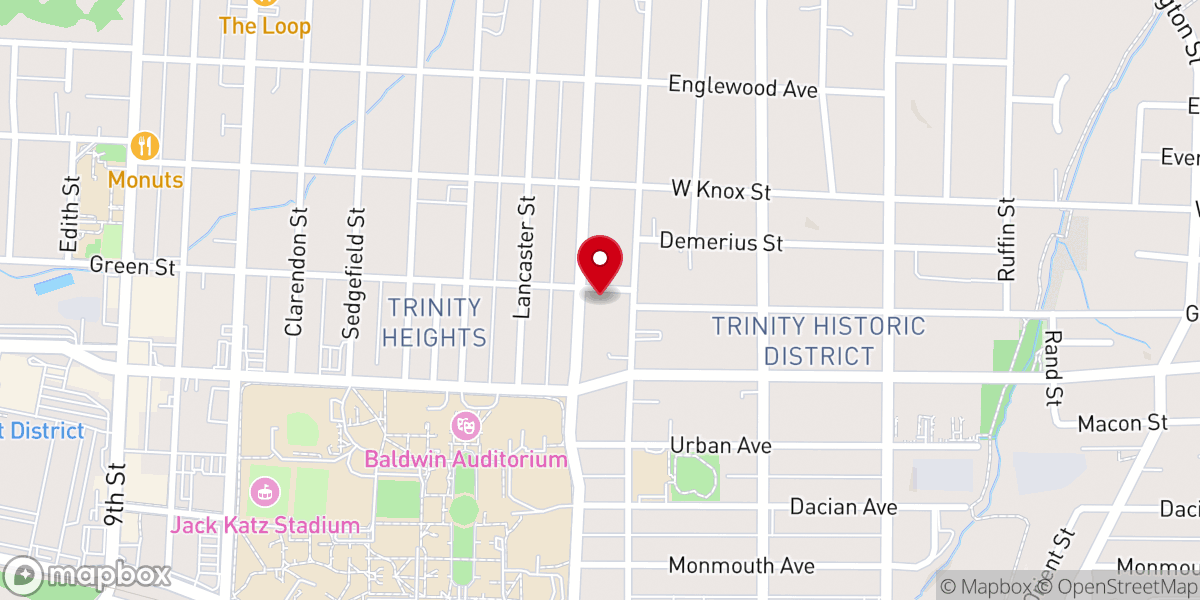 Map showing location of Grace Evangelical Lutheran Church