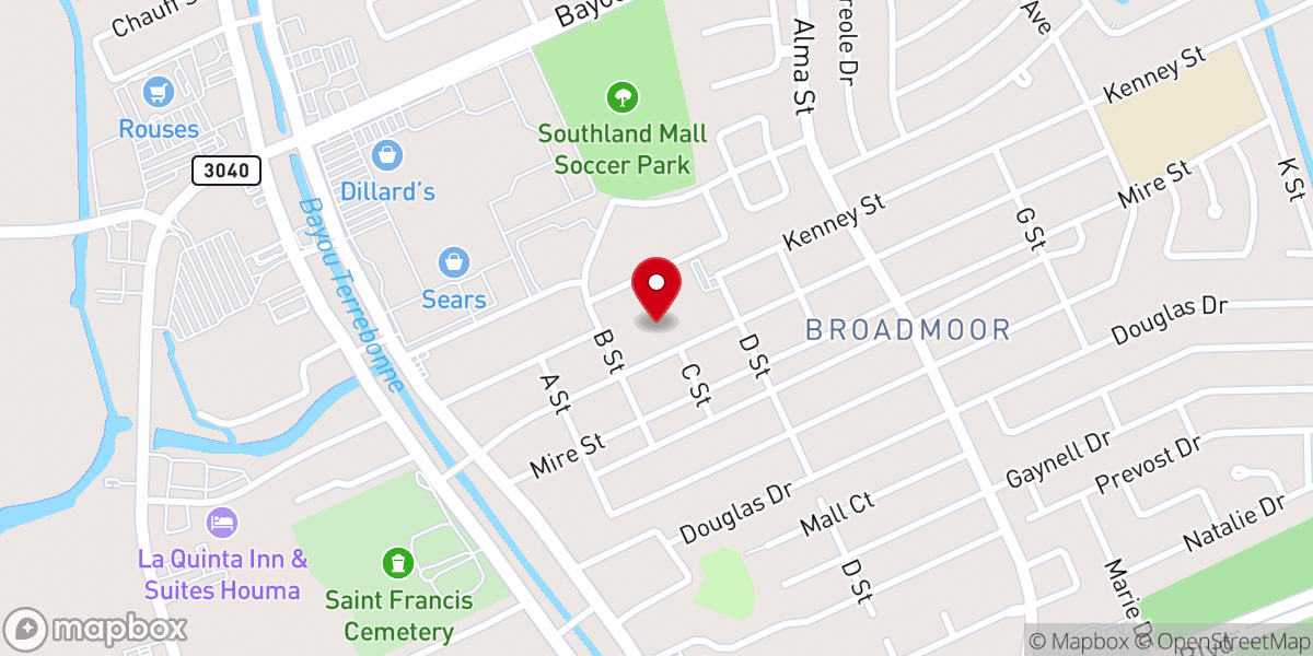 Map showing location of St. Bernadette Knights of Columbus Council 7355