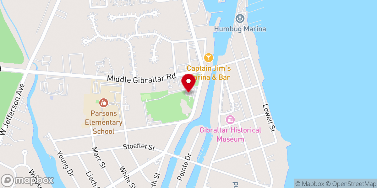 Map showing location of Gibraltar Community Center