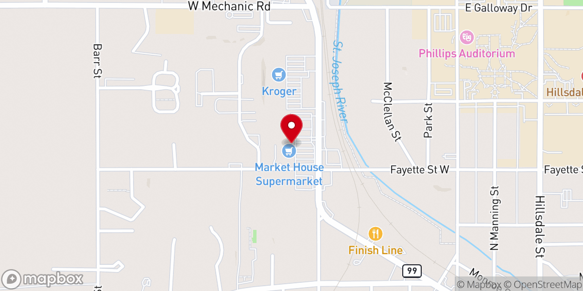 Map showing location of Krispy Krunchy Chicken
