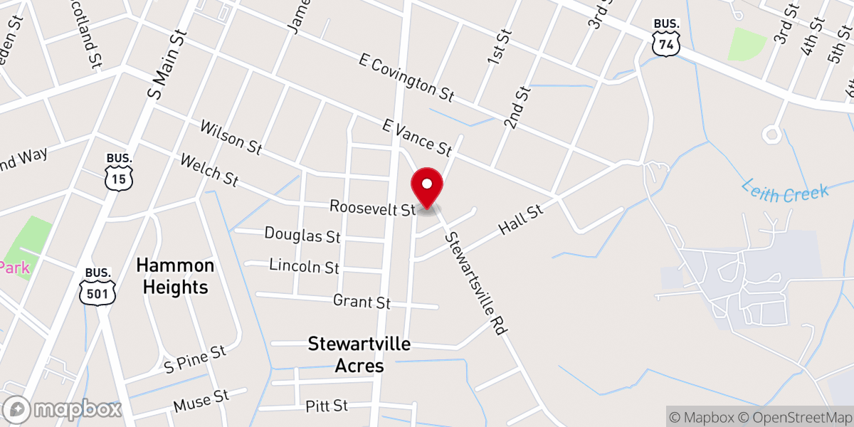 Map showing location of Bethlehem Missionary Baptist Church