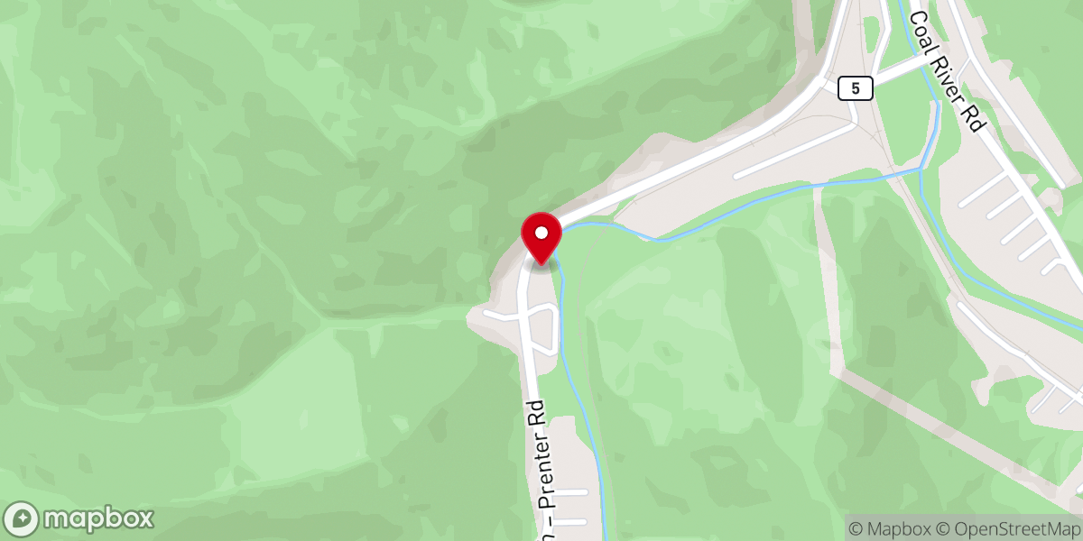 Map showing location of Hopkins Fork Community Church