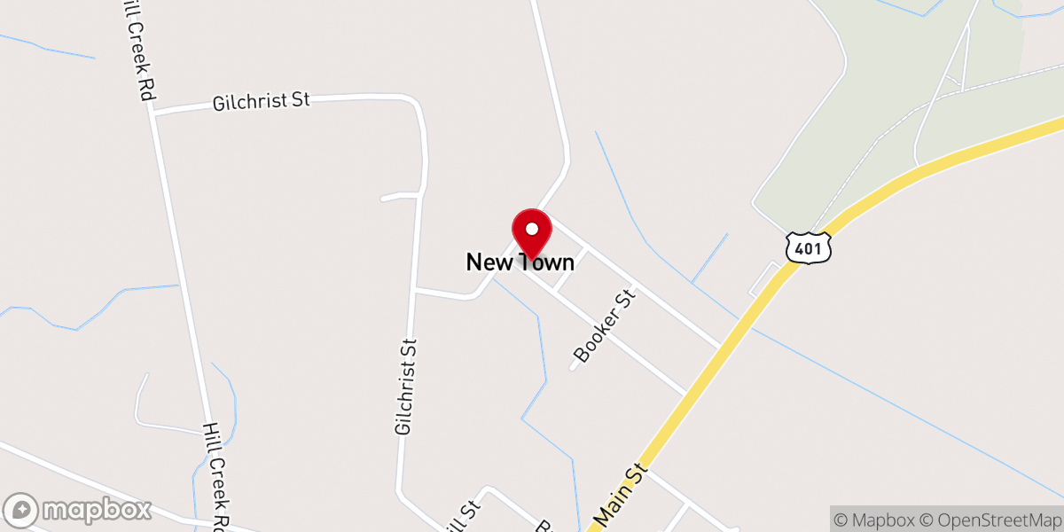 Map showing location of New Bethel Holiness Church