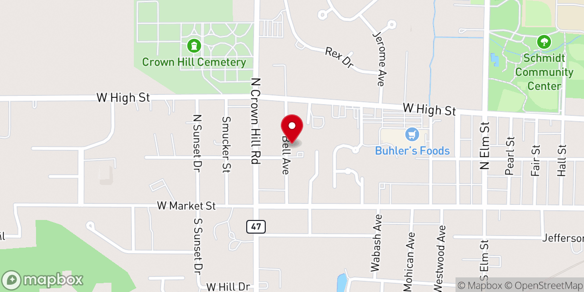 Map showing location of Orrville Baptist Church Sbc