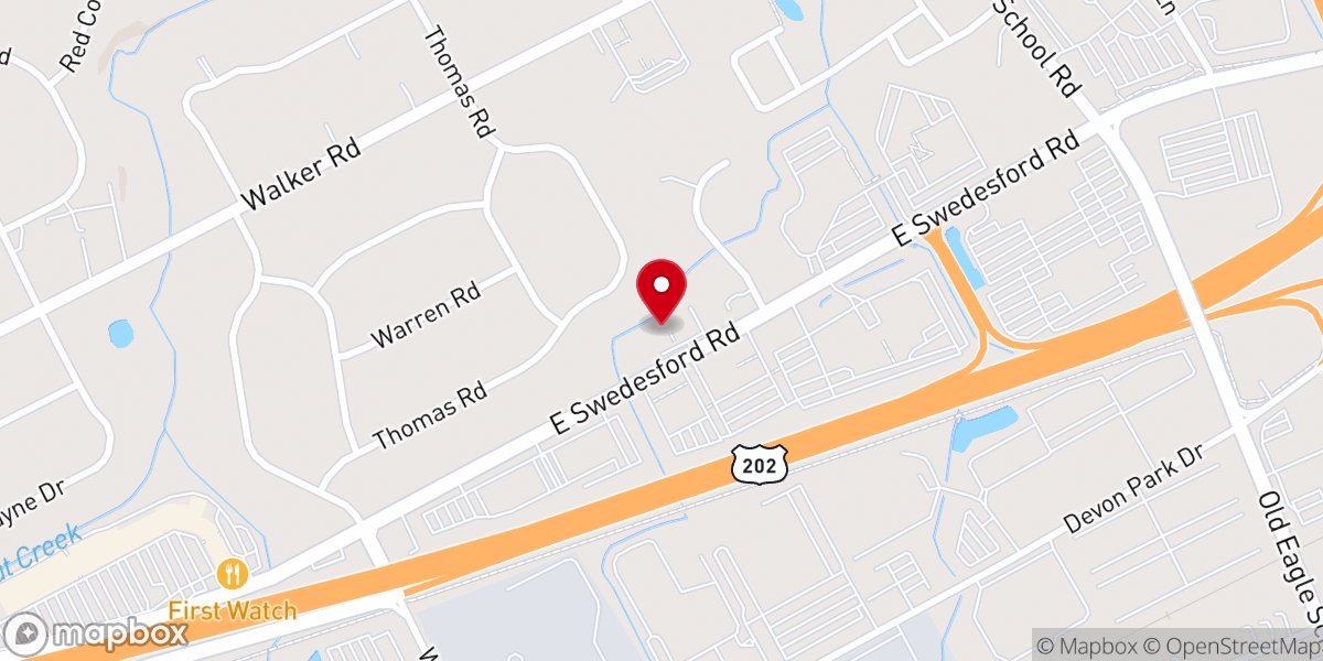 Map showing location of Christ Church of King of Prussia