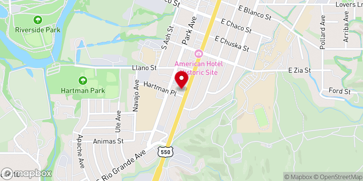Map showing location of Cope Memorial Chapel - Aztec