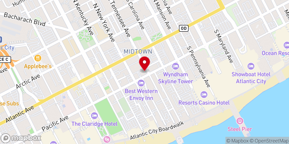 Map showing location of St. Nicholas of Tolentine Church