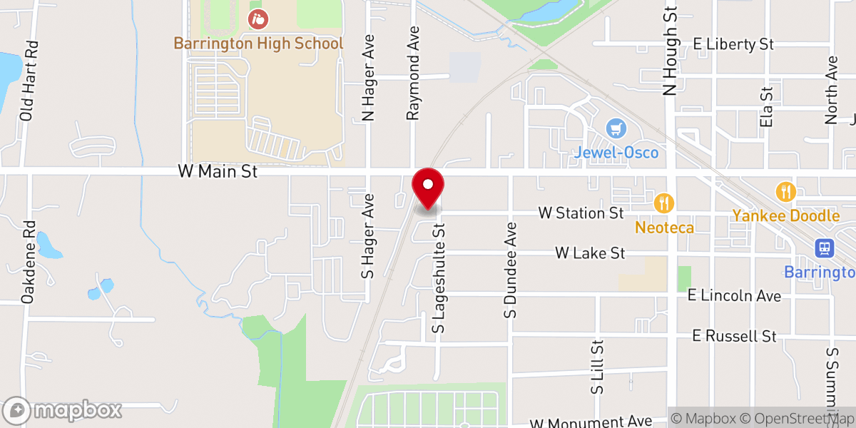 Map showing location of Barrington Campus Life Center
