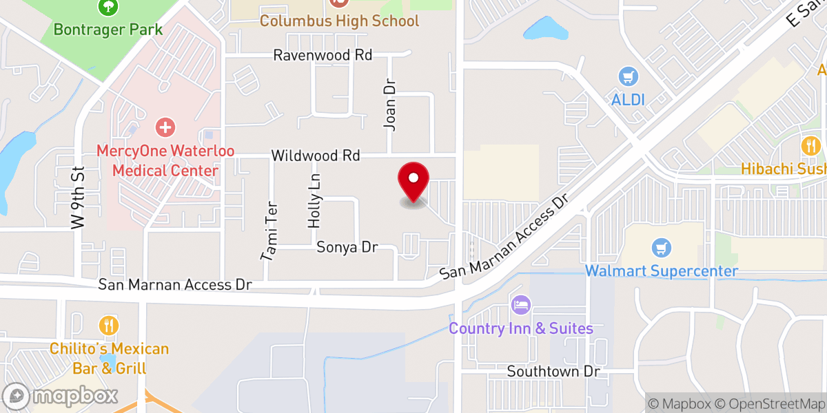 Map showing location of Grace Baptist Church
