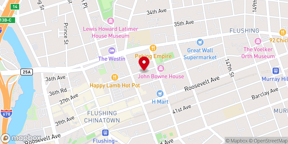 Map showing location of Flushing Union Bible Church