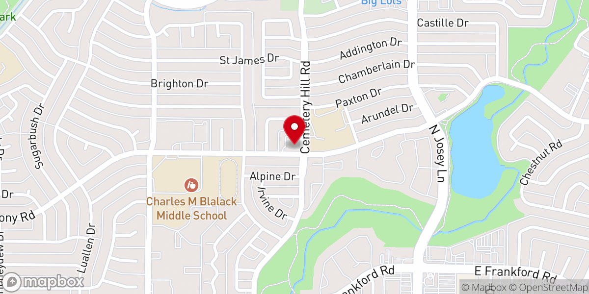 Map showing location of Carrollton West Church-Christ