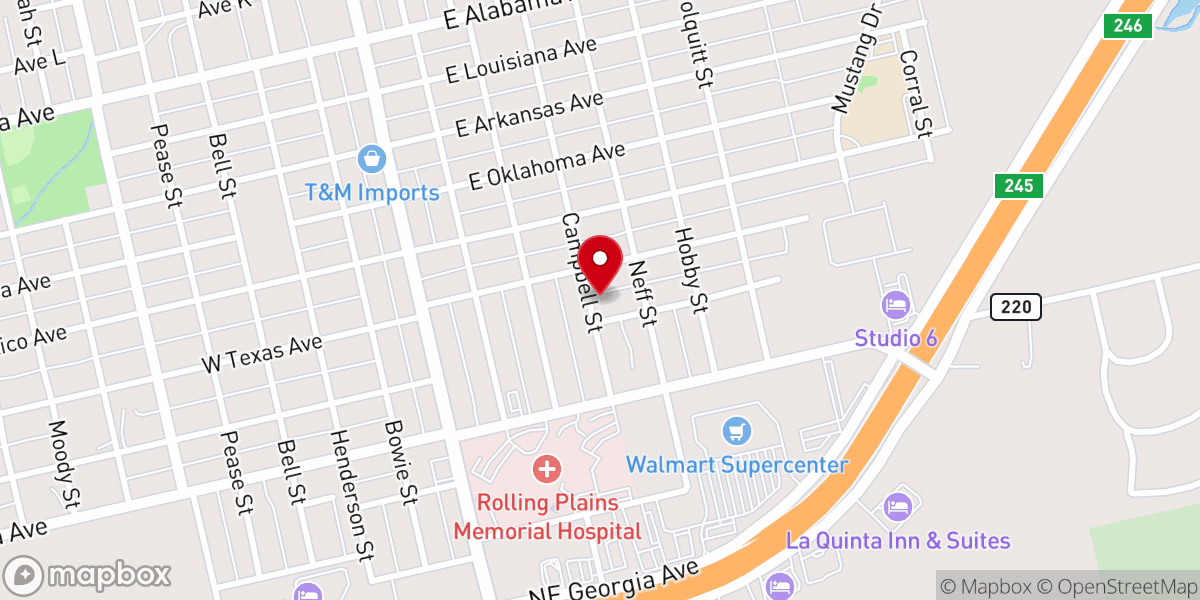 Map showing location of Highland Baptist Church Parsonage