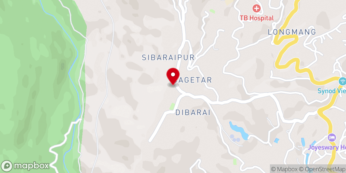 Map showing location of Biateram Presbyterian Church Synod Office, Fiangpui