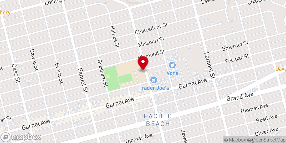 Map showing location of Cornerstone Church of San Diego
