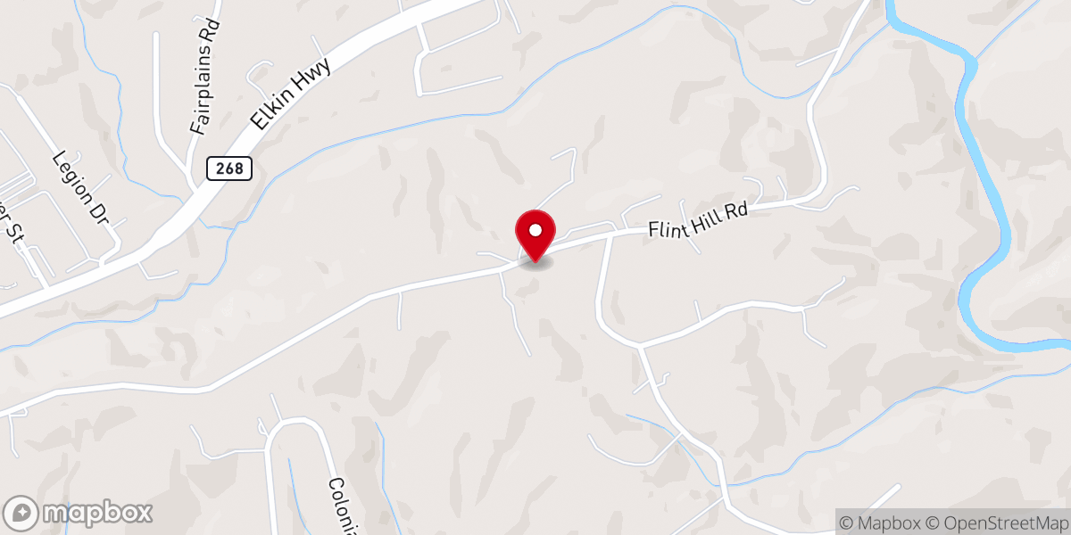 Map showing location of Flint Hill Baptist Church