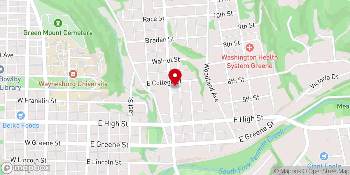 Map showing location of Landmark Baptist Church