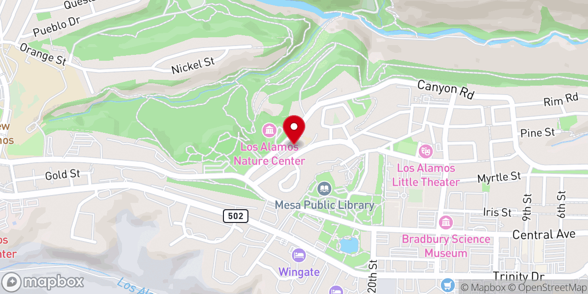Map showing location of The United Church of Los Alamos