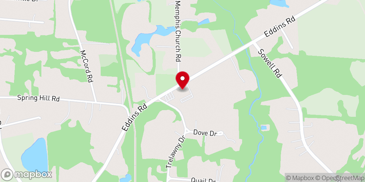 Map showing location of Memphis Baptist Church