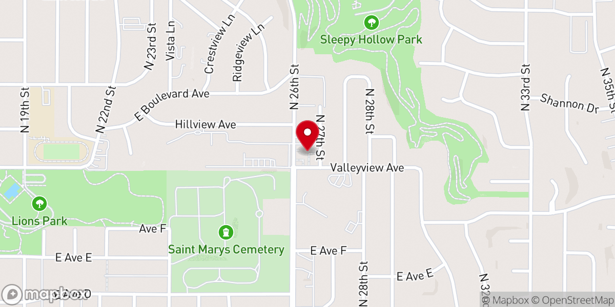 Map showing location of Bismarck Seventh-day Adventist Church