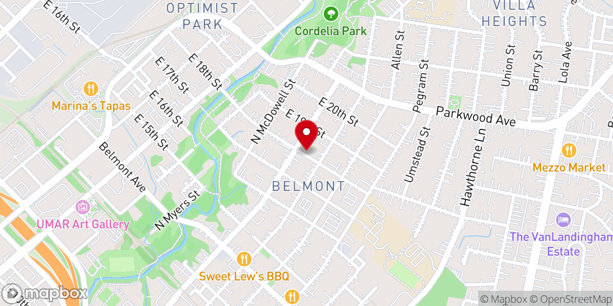 Map showing location of Thomas Chapel Pentecostal Church
