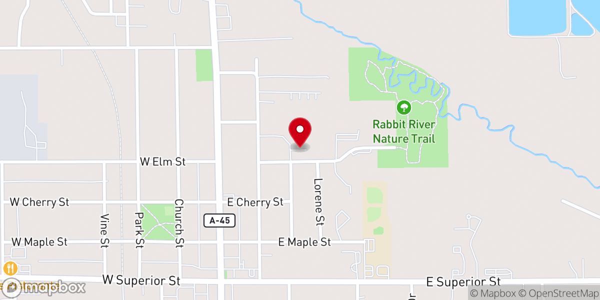 Map showing location of Wayland Christian Reformed Church