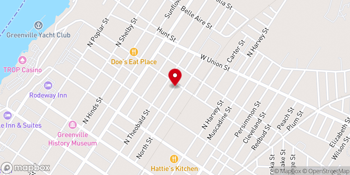 Map showing location of New Hope First Baptist Church