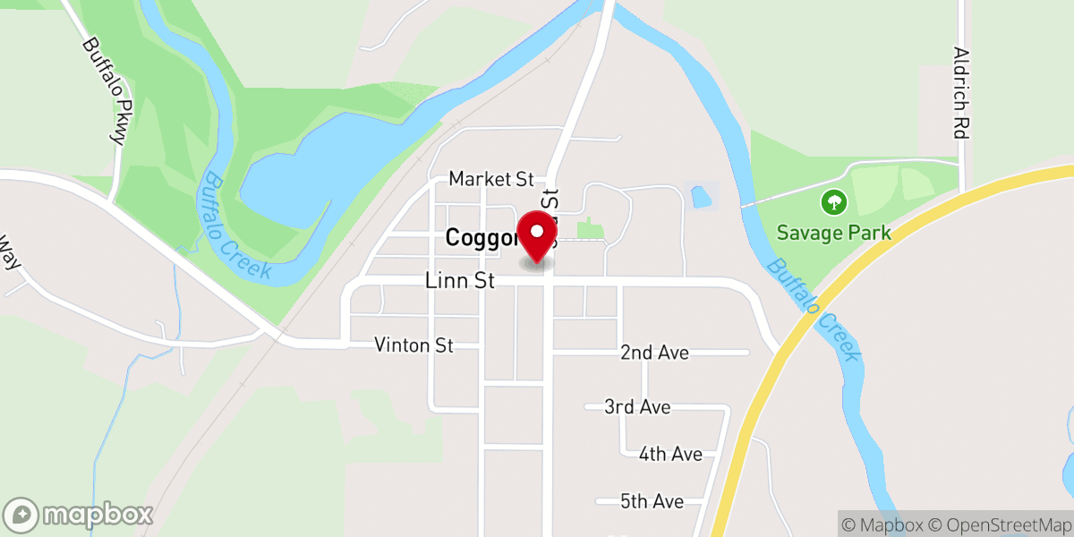Map showing location of Zion Presbyterian Church