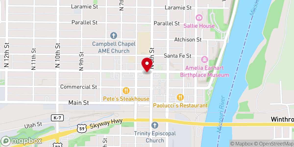 Map showing location of Catholic Charities of NE Kansas - Atchison Office