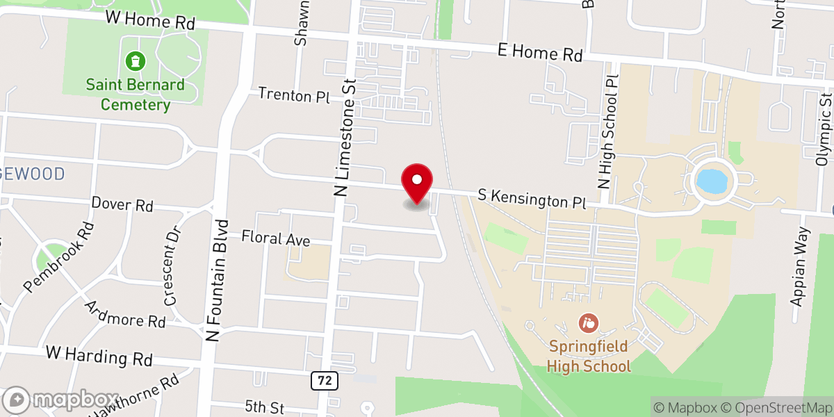 Map showing location of Blessed Hope Baptist Church