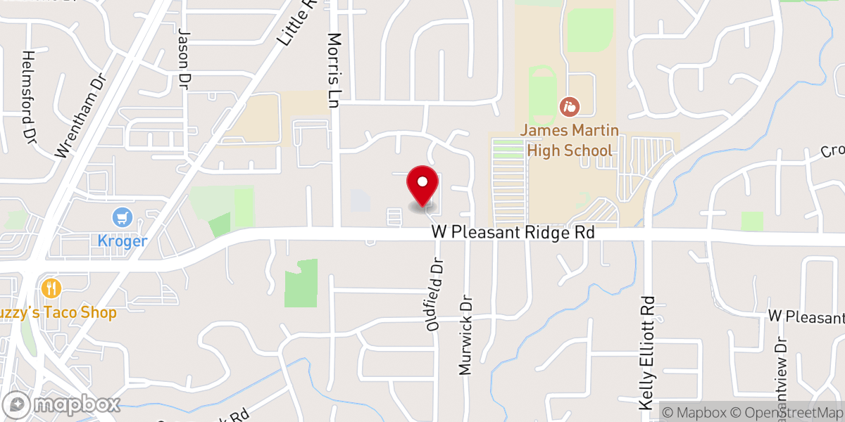 Map showing location of St. Barnabas United Methodist Church