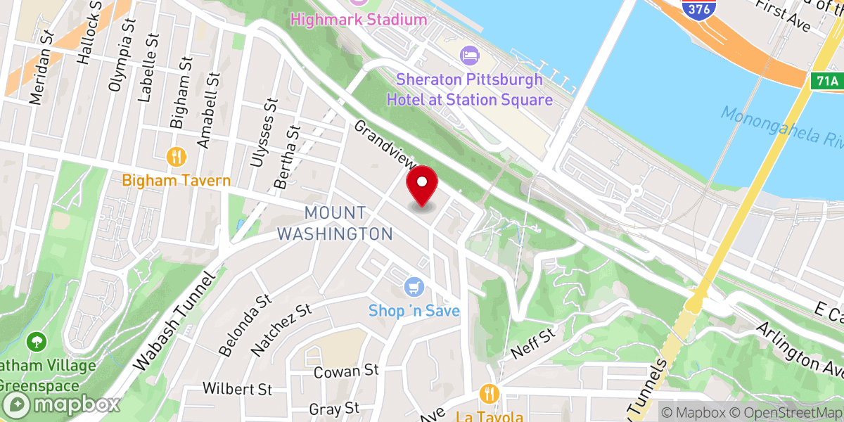 Map showing location of Mt Washington Baptist Church