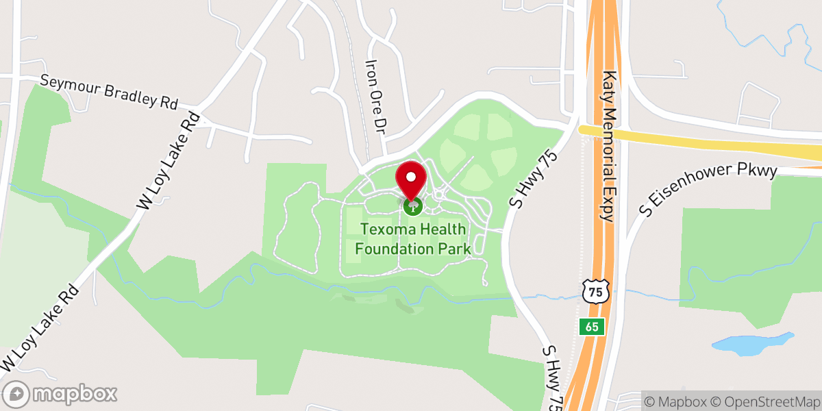 Map showing location of Texoma Health Foundation Park at Gateway Village