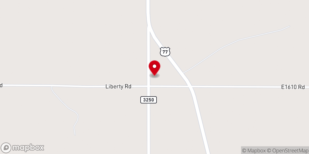 Map showing location of Liberty Baptist Church