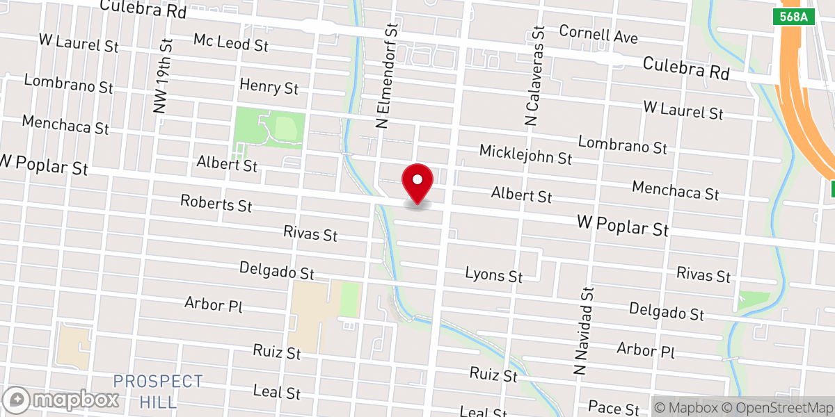 Map showing location of Greater Mount Olive Baptist Church
