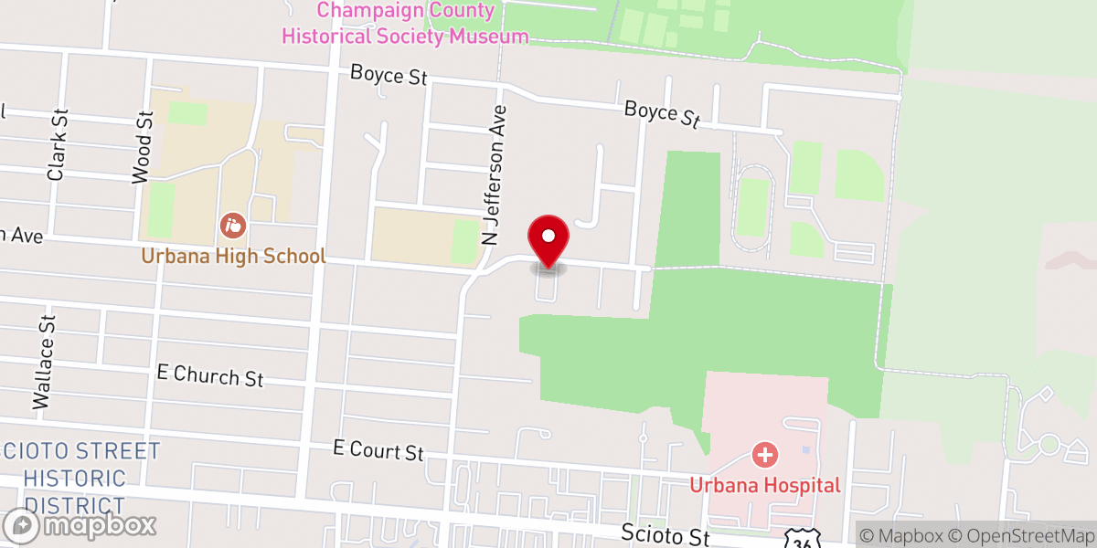 Map showing location of River of Life Christian Center