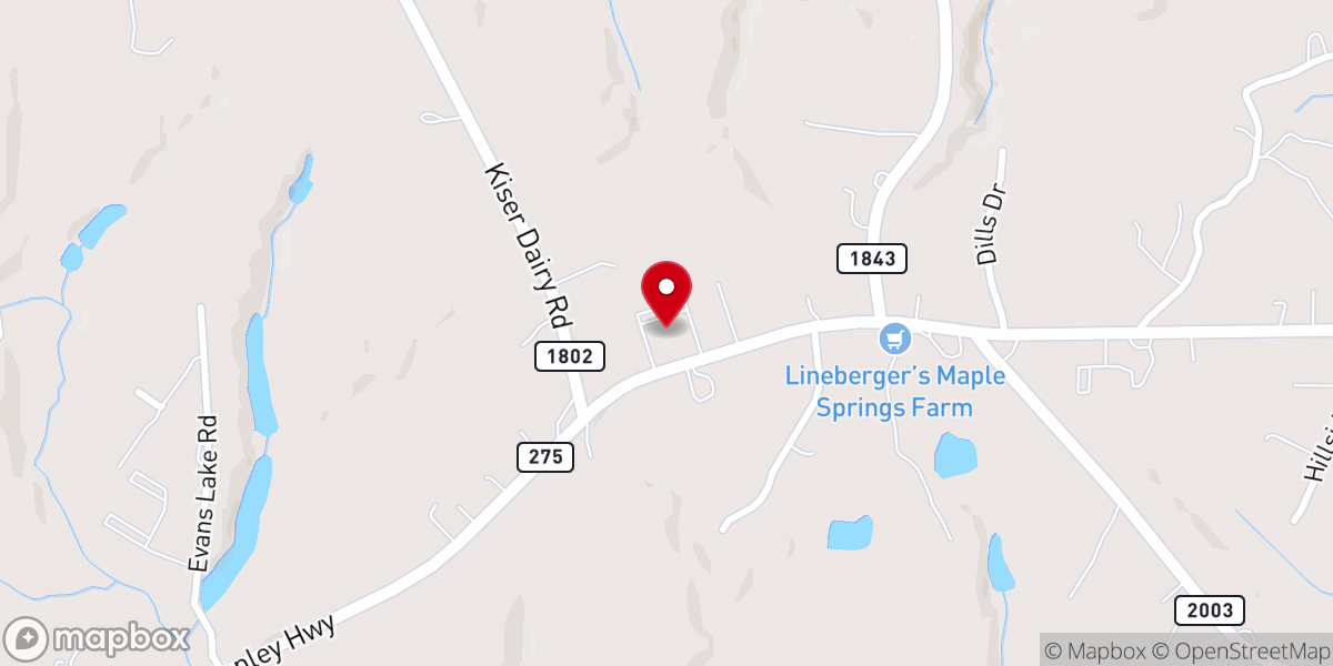 Map showing location of Community Baptist Church