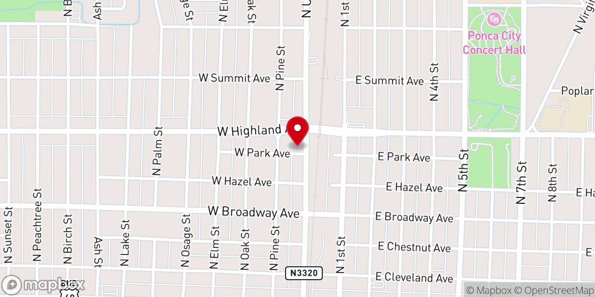 Map showing location of First Pentecostal Holiness Church