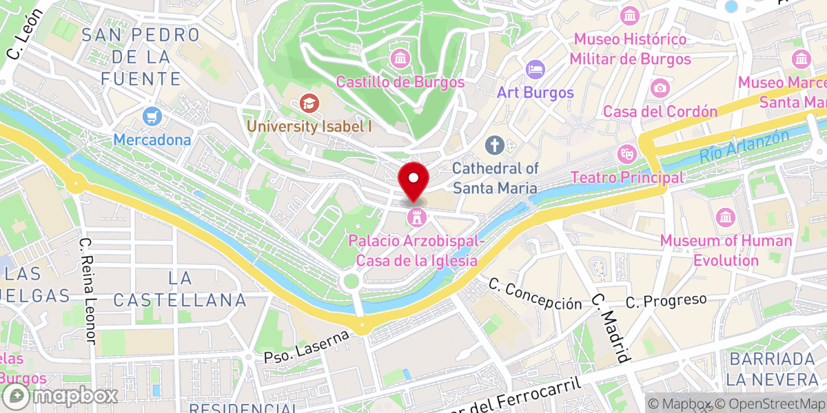 Map showing location of Librería Casa de la Iglesia