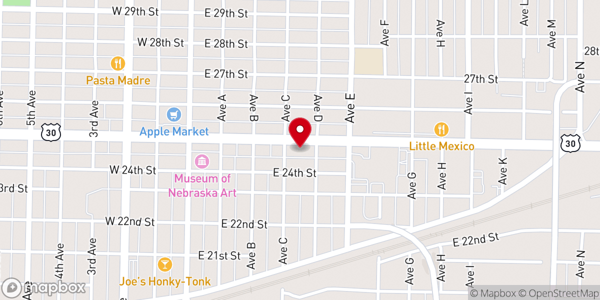 Map showing location of Zion Lutheran Church and School
