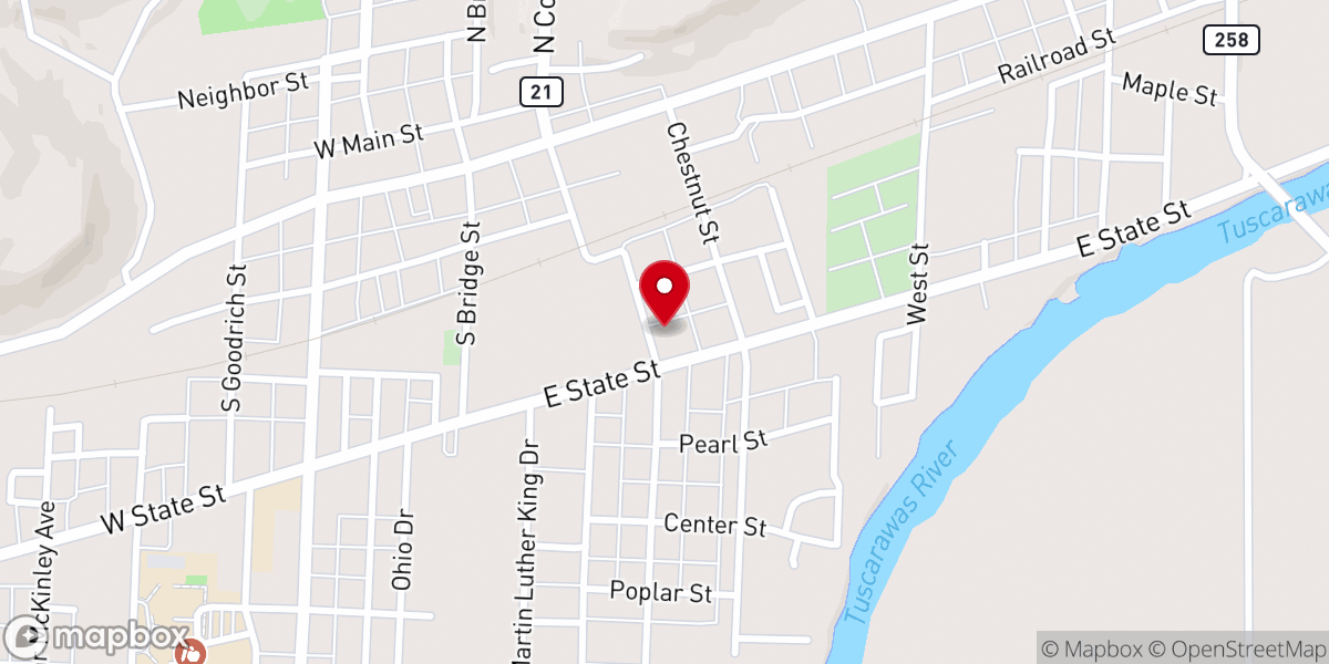 Map showing location of Victory Assembly of God